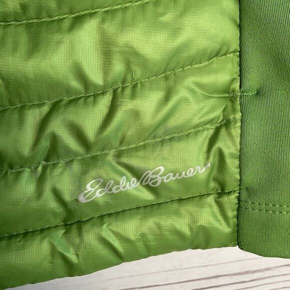 Eddie Bauer First Ascent Puffer Vest Womens L Goose Stormdown 800 Green Full Zip - Picture 4 of 10
